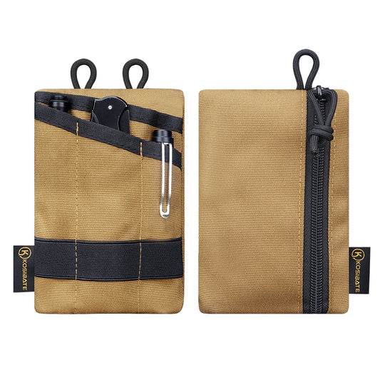 AVERX Nylon Mini EDC Pouch khaki compact organiser front view