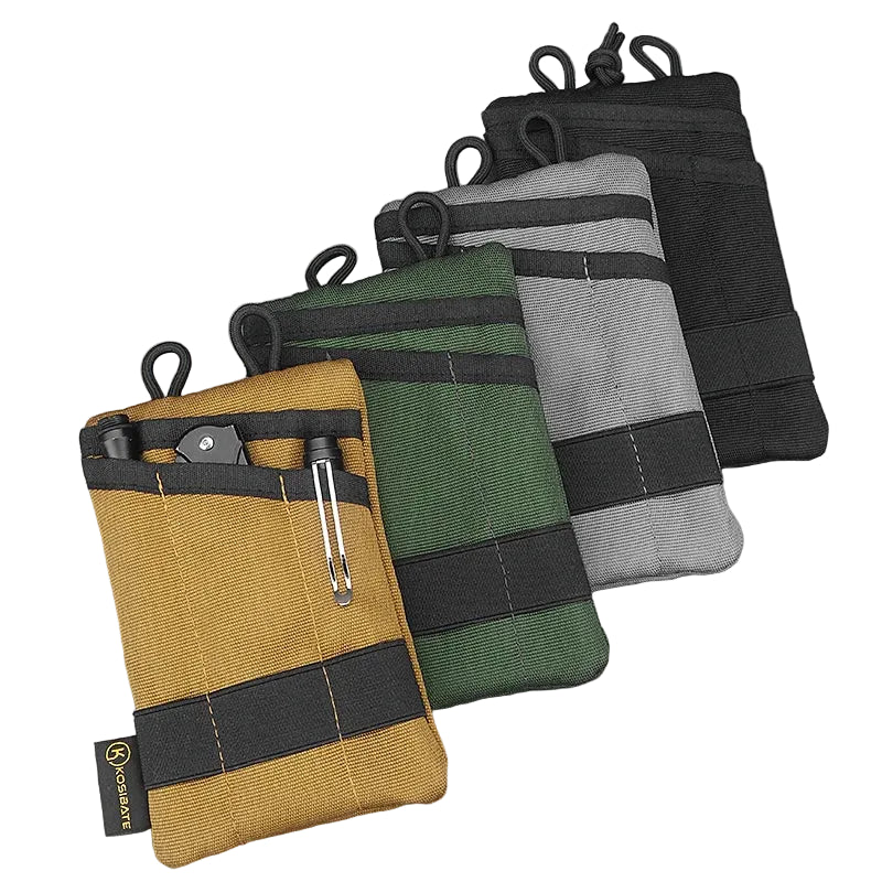 AVERX Nylon Mini EDC Pouch khaki interior layout overhead