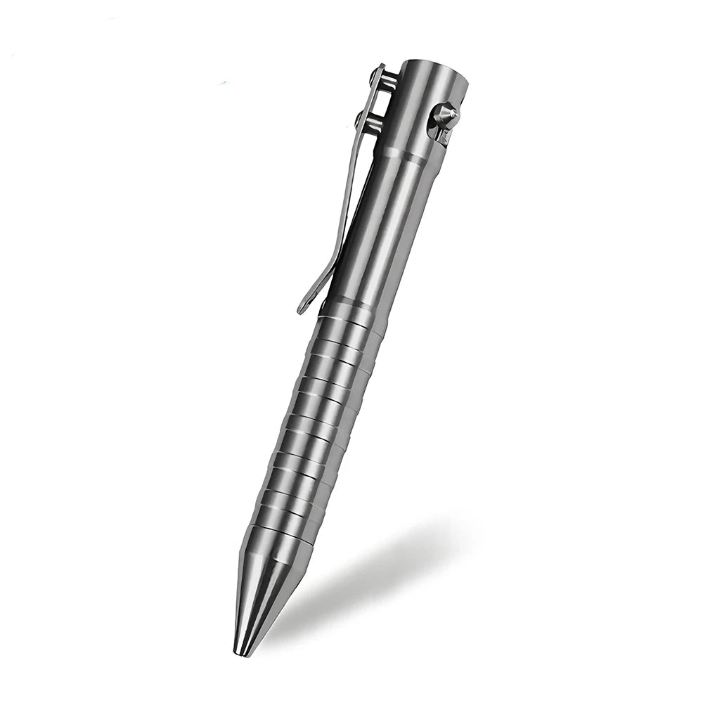 THE APEX Titanium Bolt Action Pen - AVERX GearAVERX Titanium Bolt Action Pen click mechanism close-up AVERX Gear