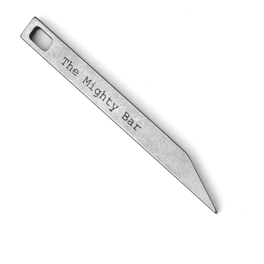 THE MIGHTY BAR - AVERX GearAVERX Titanium Mighty Bar pry tool front view EDC carryAVERX Gear