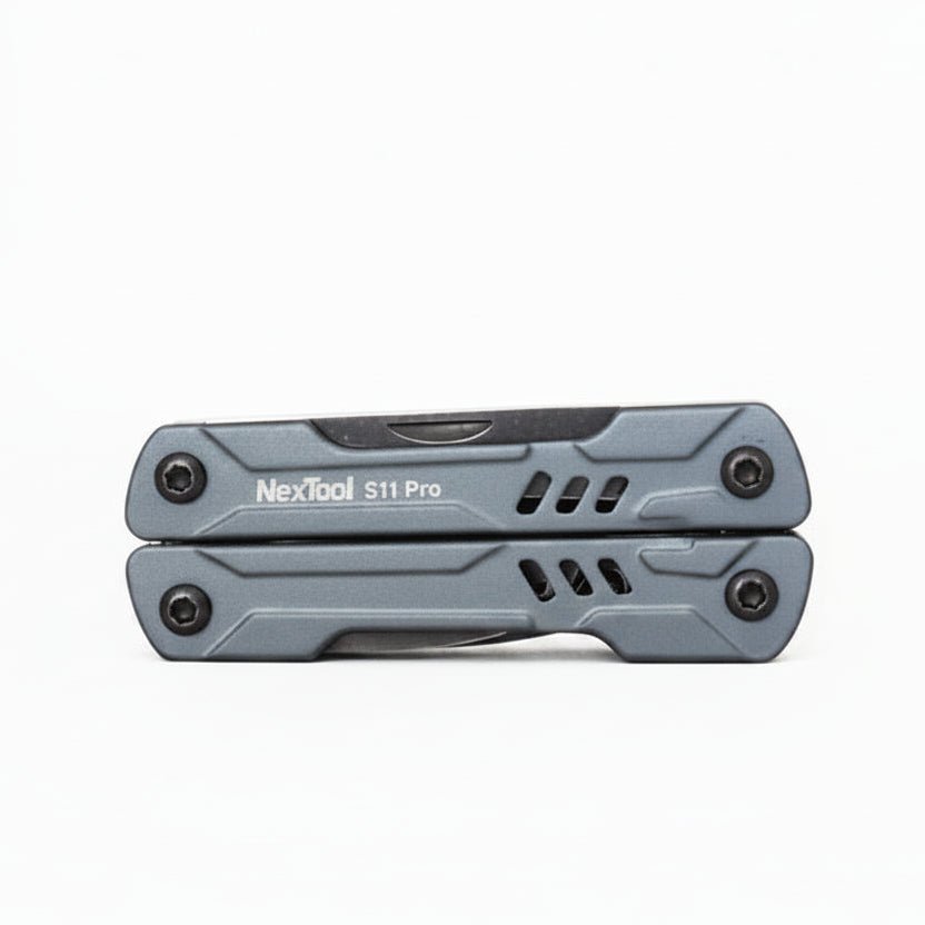 THE MINI NEXTOOL PRO - AVERX GearAVERX Stainless Steel Mini Nextool Pro tools deployed overhead AVERX Gear