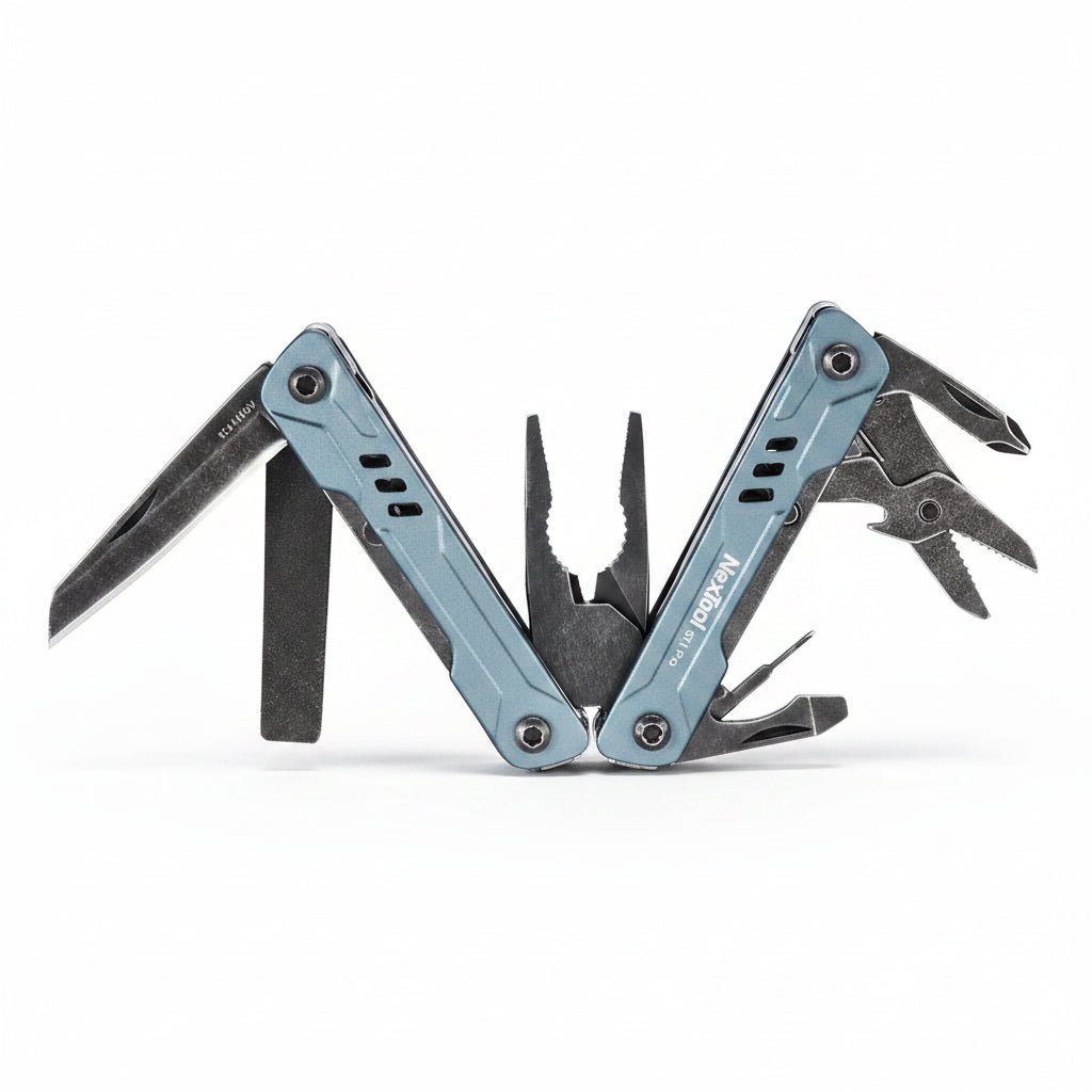 THE MINI NEXTOOL PRO - AVERX GearAVERX Stainless Steel Mini Nextool Pro multi-tool front view AVERX Gear