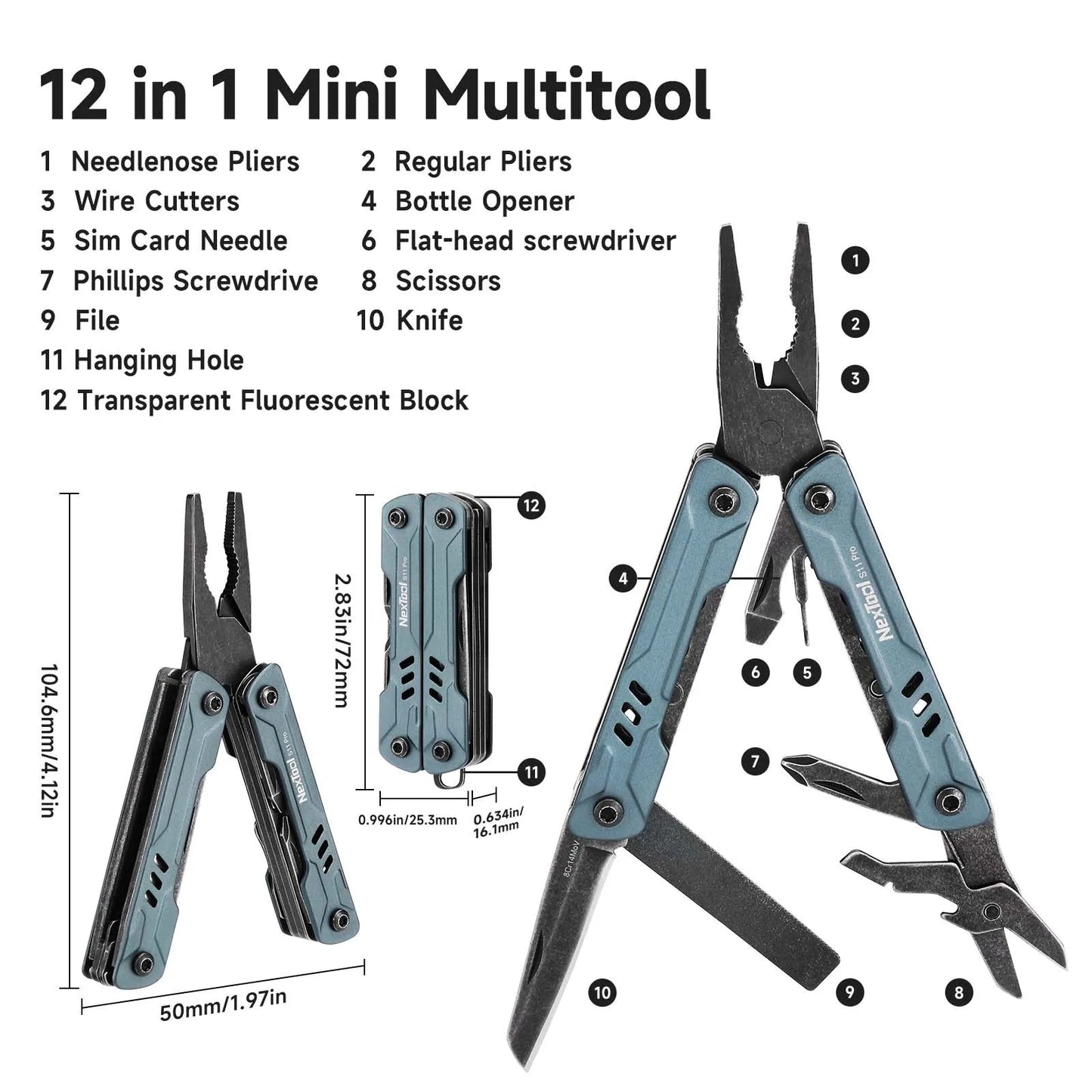 THE MINI NEXTOOL PRO - AVERX GearAVERX Stainless Steel Mini Nextool Pro EDC carry detail AVERX Gear